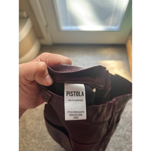 Pistola Pleather Maroon Pants size 27 - Picture 5 of 9